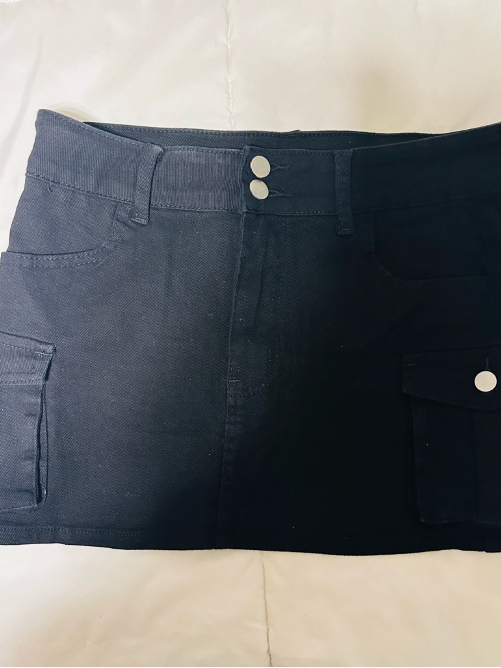 Black Mini Skirt with Cargo Pockets